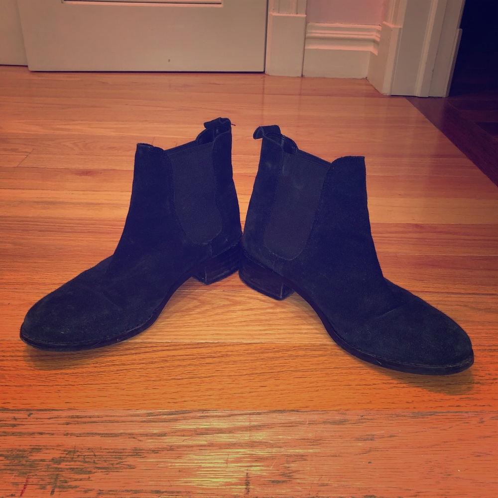 Black booties.